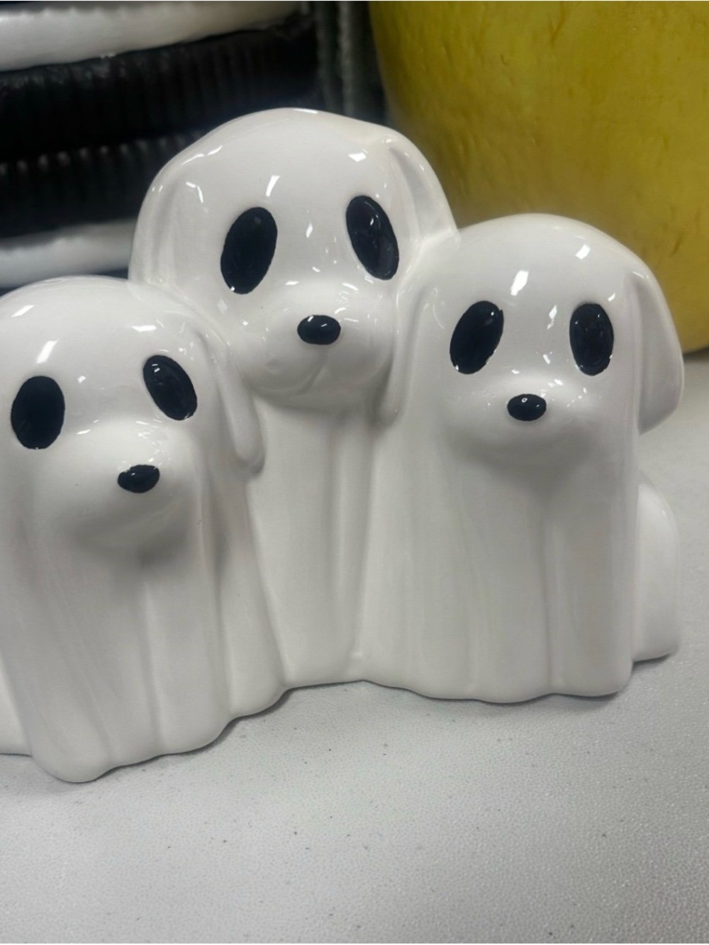 Ghost Dogs Trio HALLOWEEN Decor Ceramic Decor Spooky Cute New